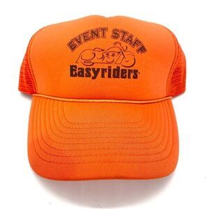 Vintage Easyriders Motorcycle Event Staff Orange Trucker Hat